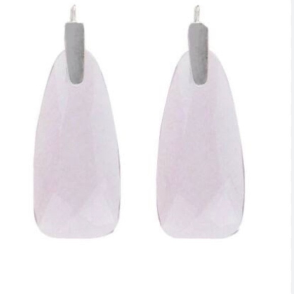 Kendra Scott Maize Dangle Earrings In Violet Glass and Rhodium Plated - Picture 1 of 4